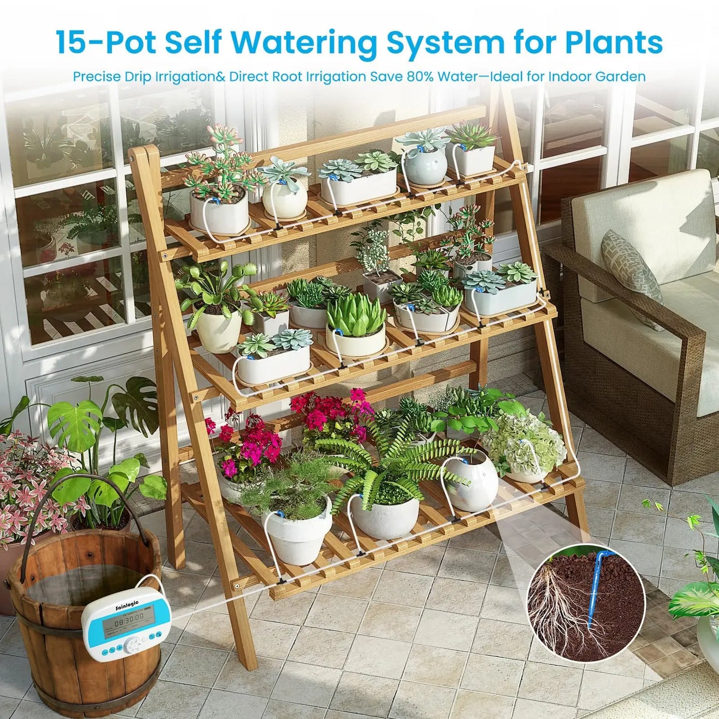 Drip Irrigation Kit Auto Plant Watering System Anti Siphoning Device