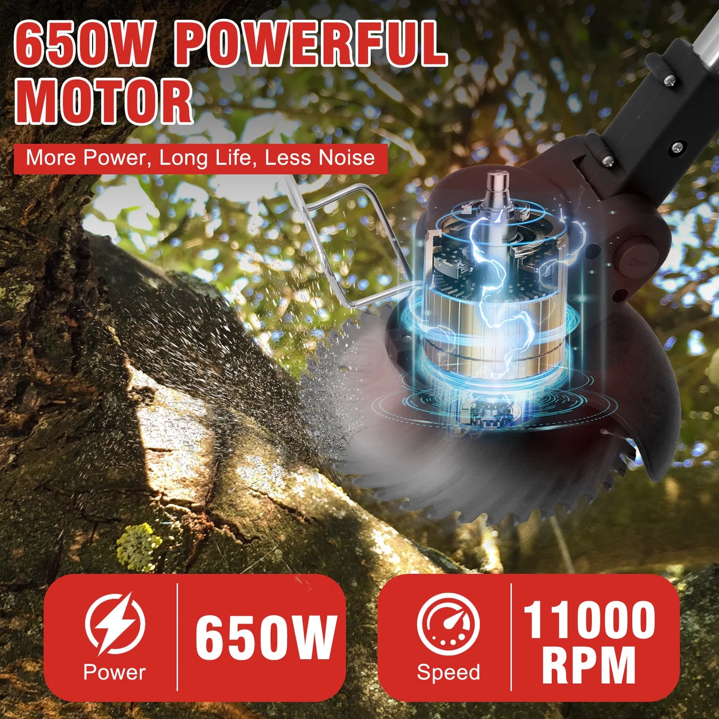 Cordless Grass Trimmer Three In One Edger And Mower