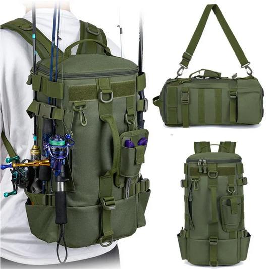Military Style Tactical Fishing Backpack With Rod Holders - Parry's Picks