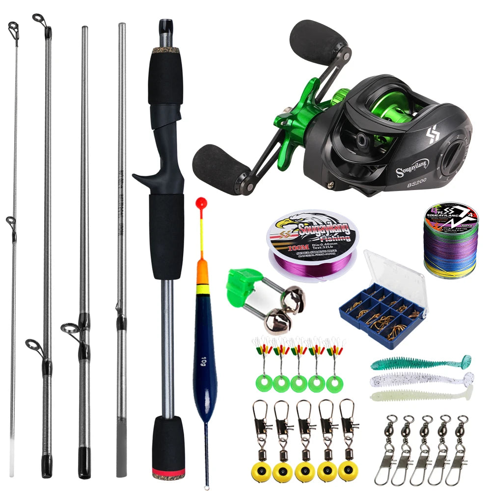 Sougayilang Baitcasting Rod And Reel Full Kit With Aluminum Spool