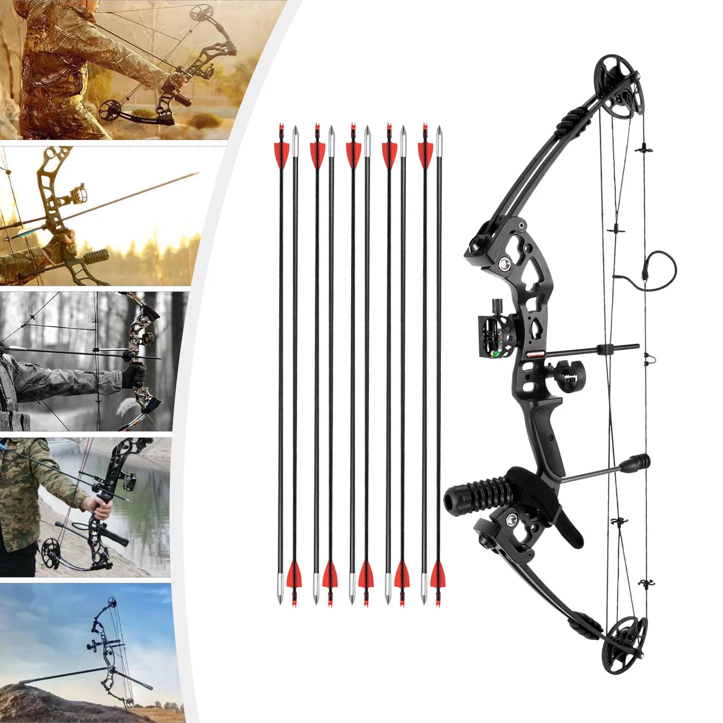 Compound Bow for Adults and Beginners With Adjustable Draw 30-55lb