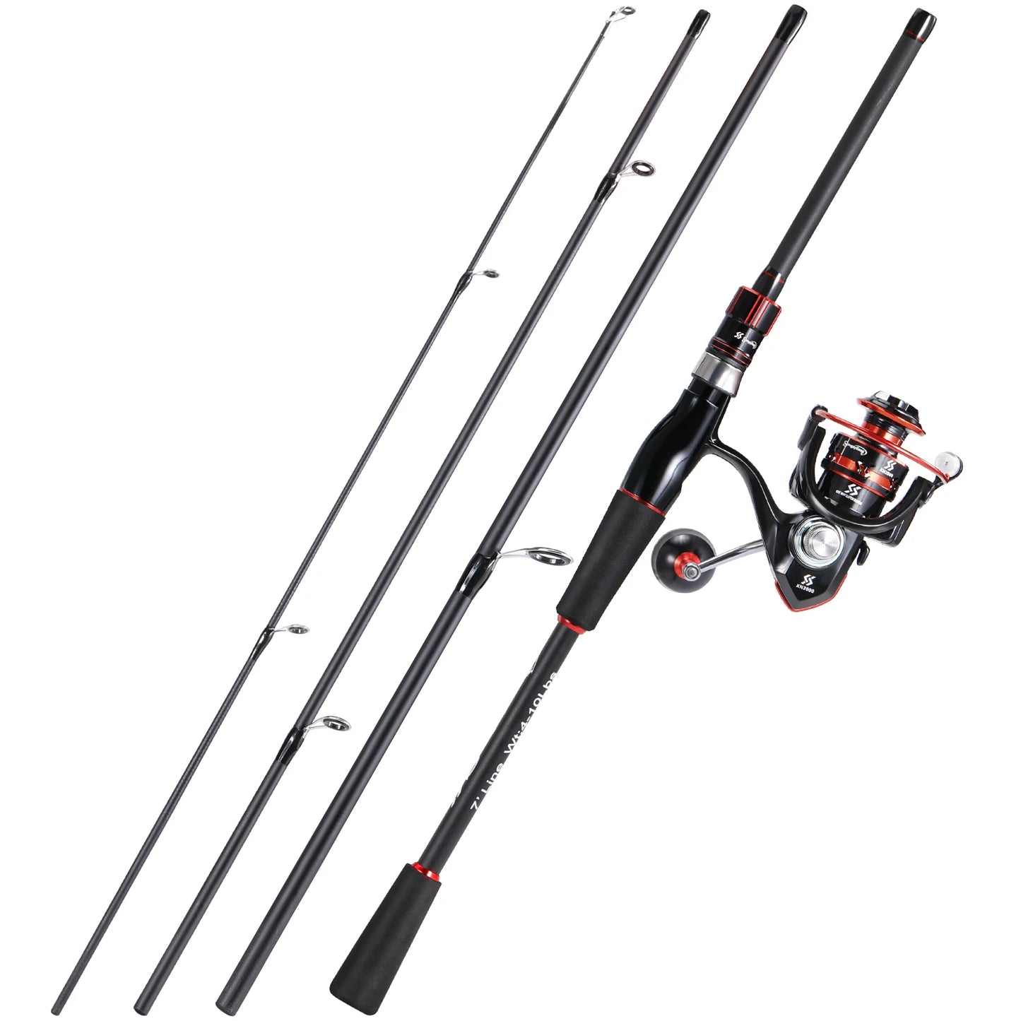 Sougayilang Spinning Rod And Reel Combo Carbon Fiber Travel Kit