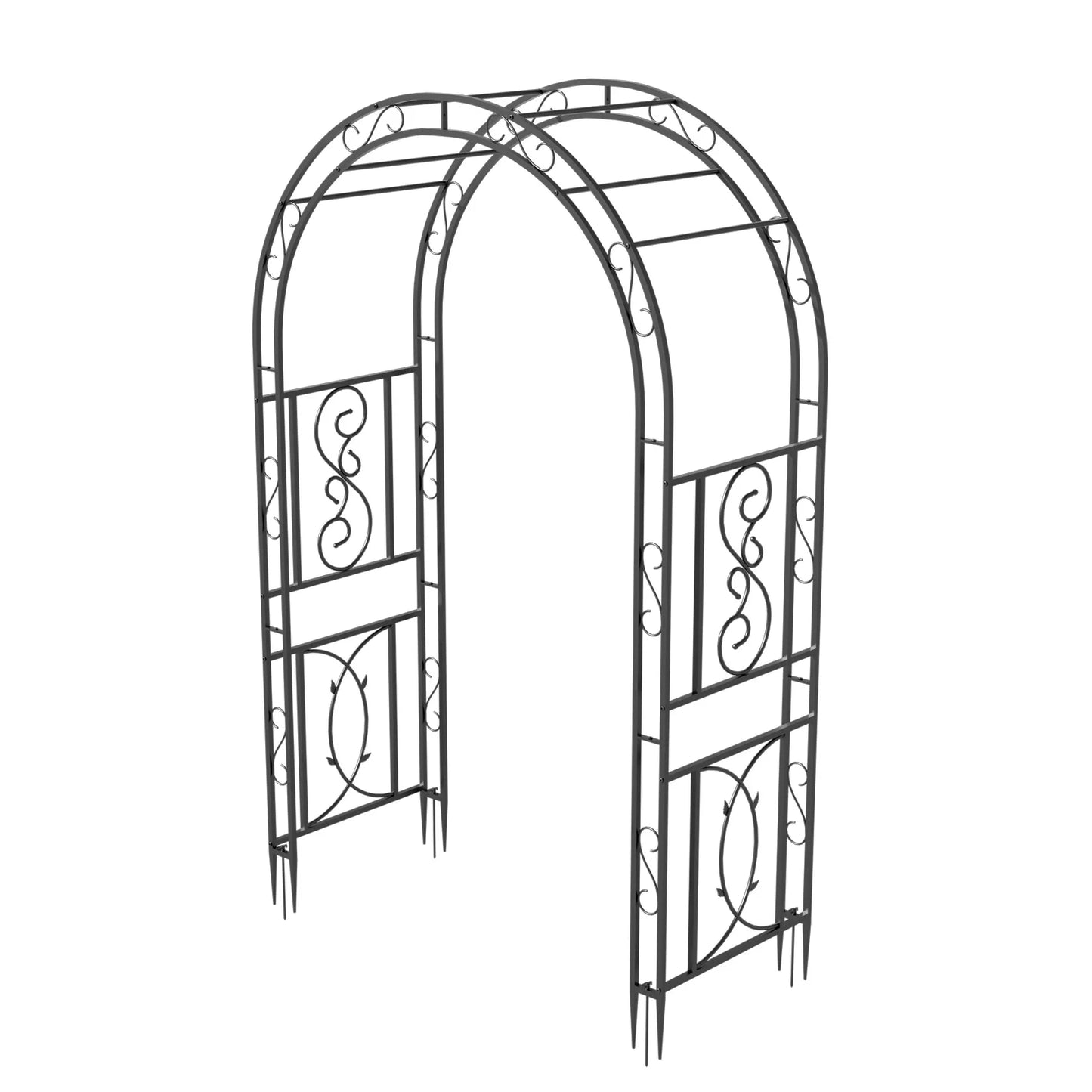 Heavy Duty Metal Garden Arbor Plant Arch Trellis For Climbing Vines