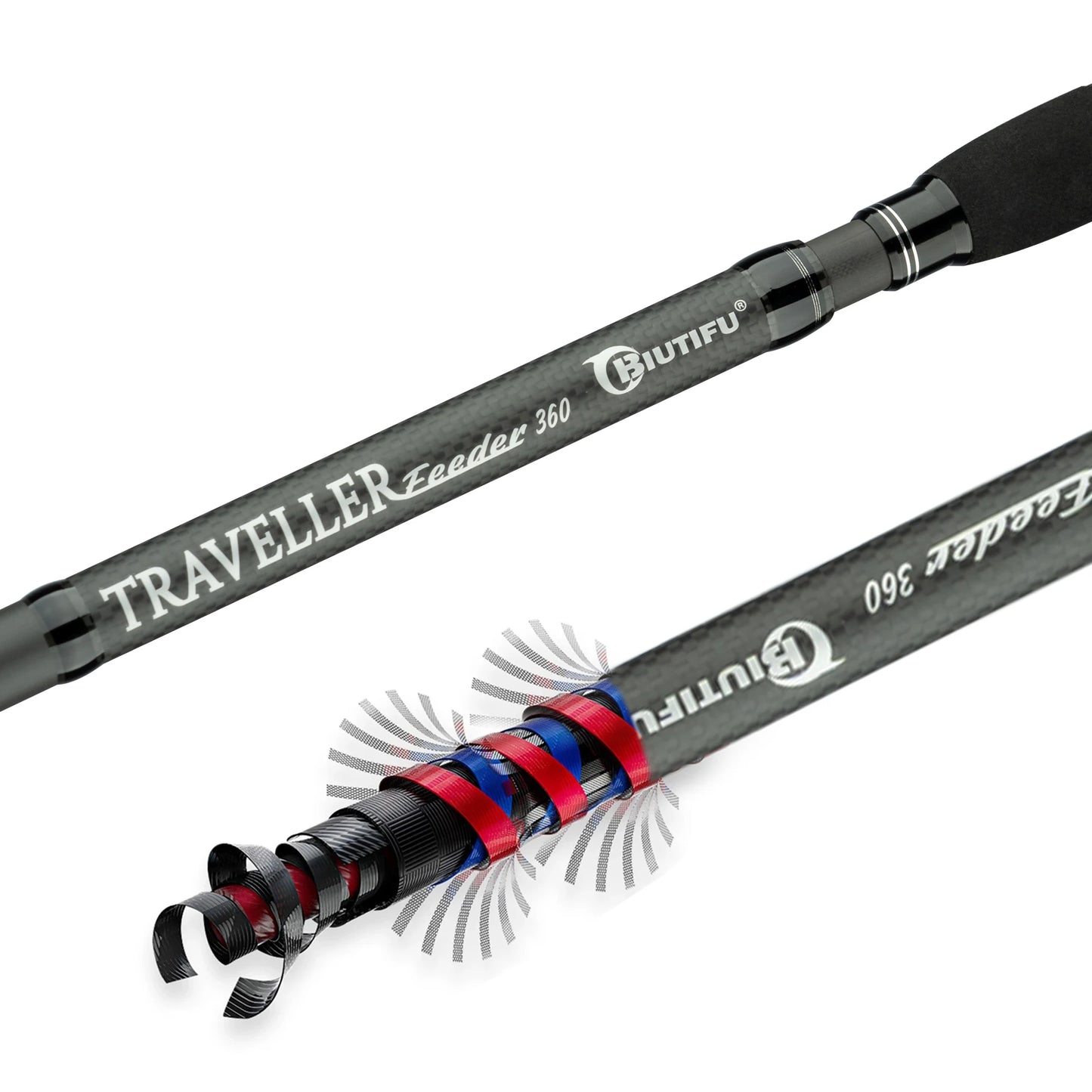 BIUTIFU Traveller Feeder Carp Fishing Rod Three Tip Travel Spinning