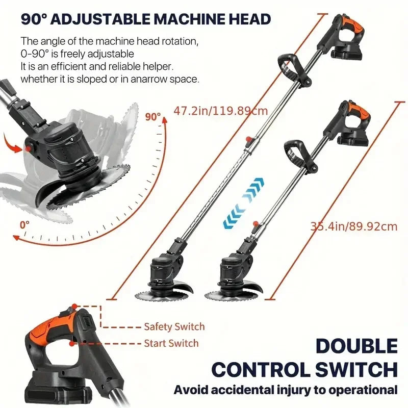 Wireless Portable Weed Trimmer Edger Lawn Care With Dual Batteries