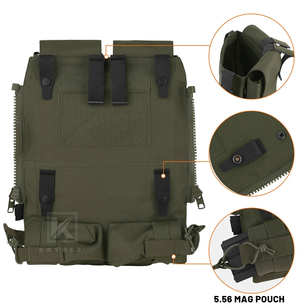 KRYDEX Tactical Modular Back Panel Molle Pouch For AVS JPC 2.0