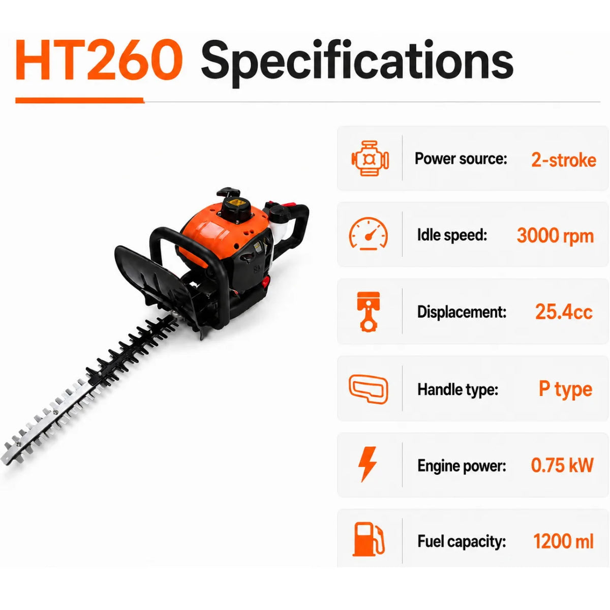 Gas Powered Hedge Trimmer With Dual Action Blade For Shrubs - Parry's Picks