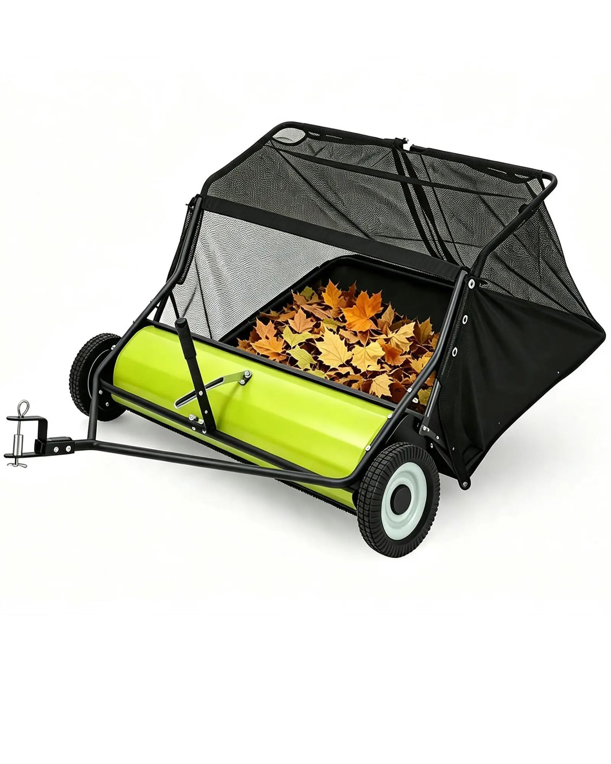 HiMISS Heavy Duty Tow Behind Lawn Sweeper and Leaf Collector - Parry's Picks