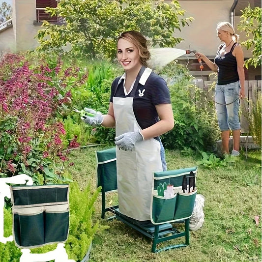 Oxford Gardening Kneeling Stool Organizer With Portable Storage Bag And Tool Kit