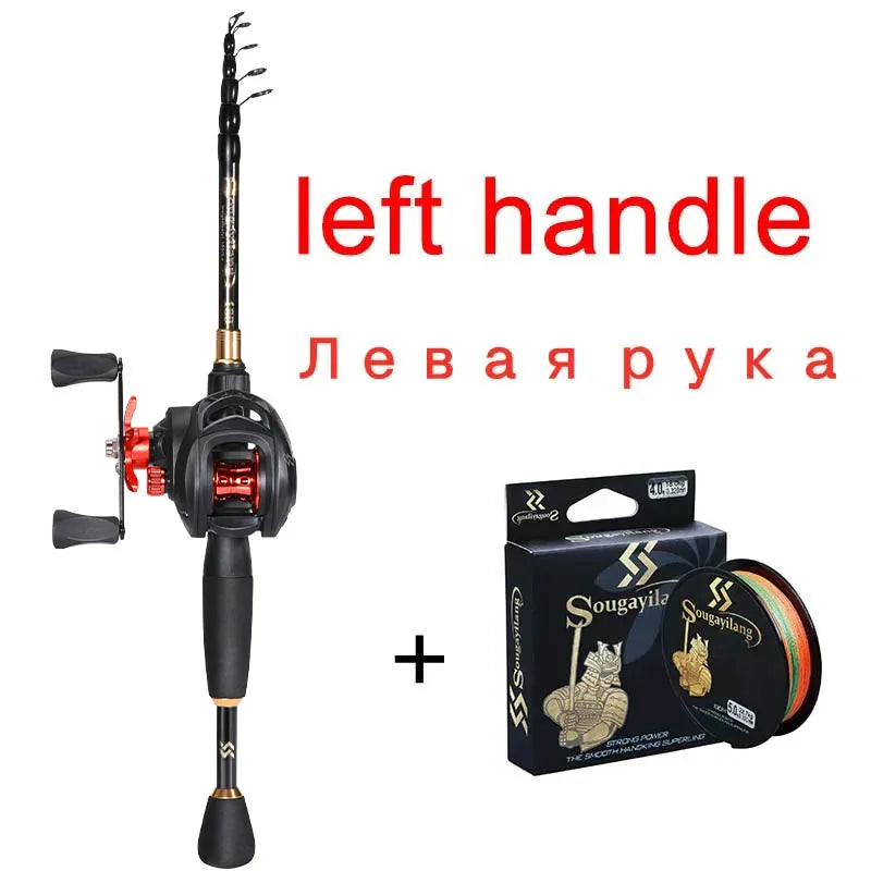 Sougayilang Telescopic Casting Fishing Combo With High Speed Reel