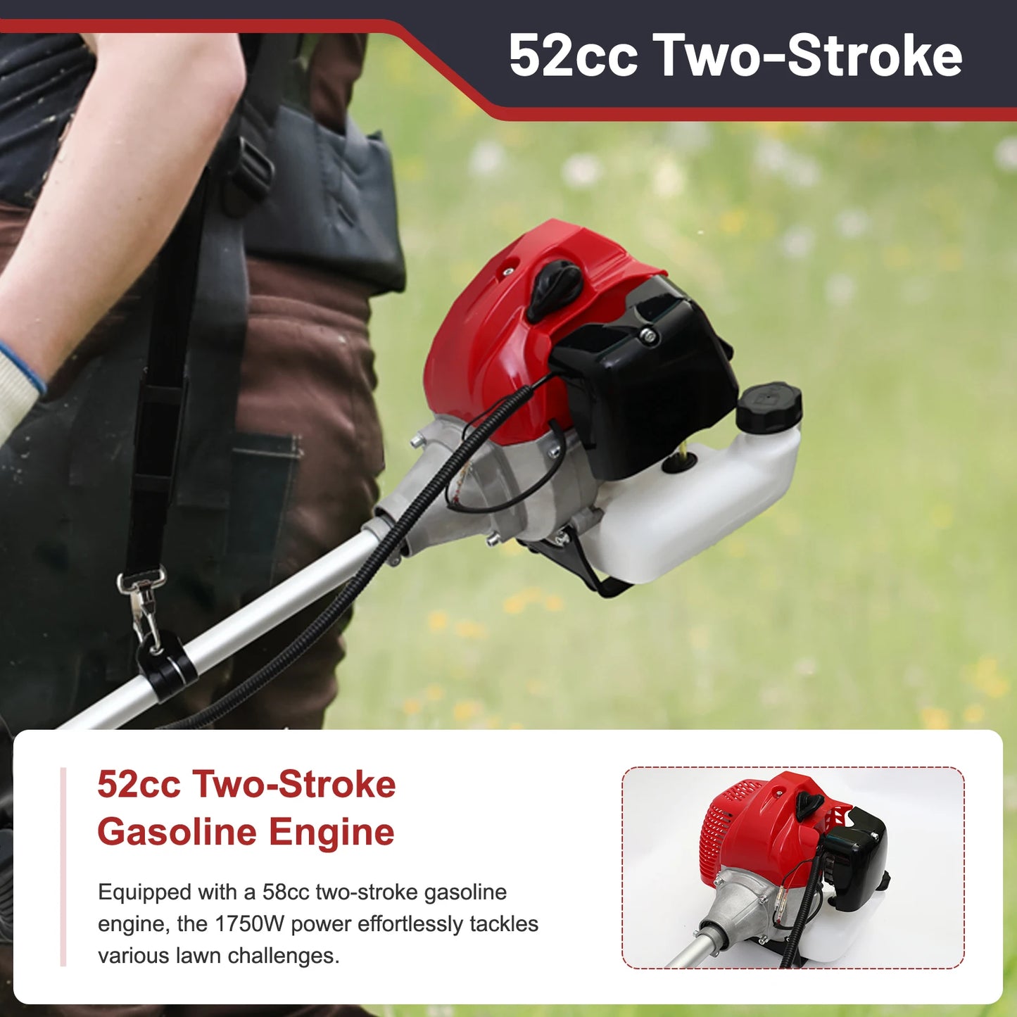 Gas Powered Weed Wacker Four In One Trimmer Hedge Cutter