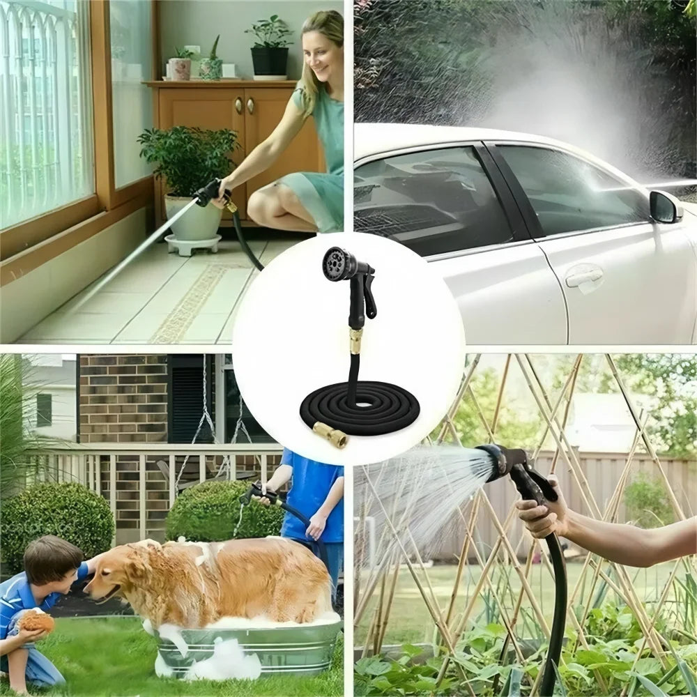 Upgraded Expandable Garden Hose Kit With Flexible Crush Proof Design