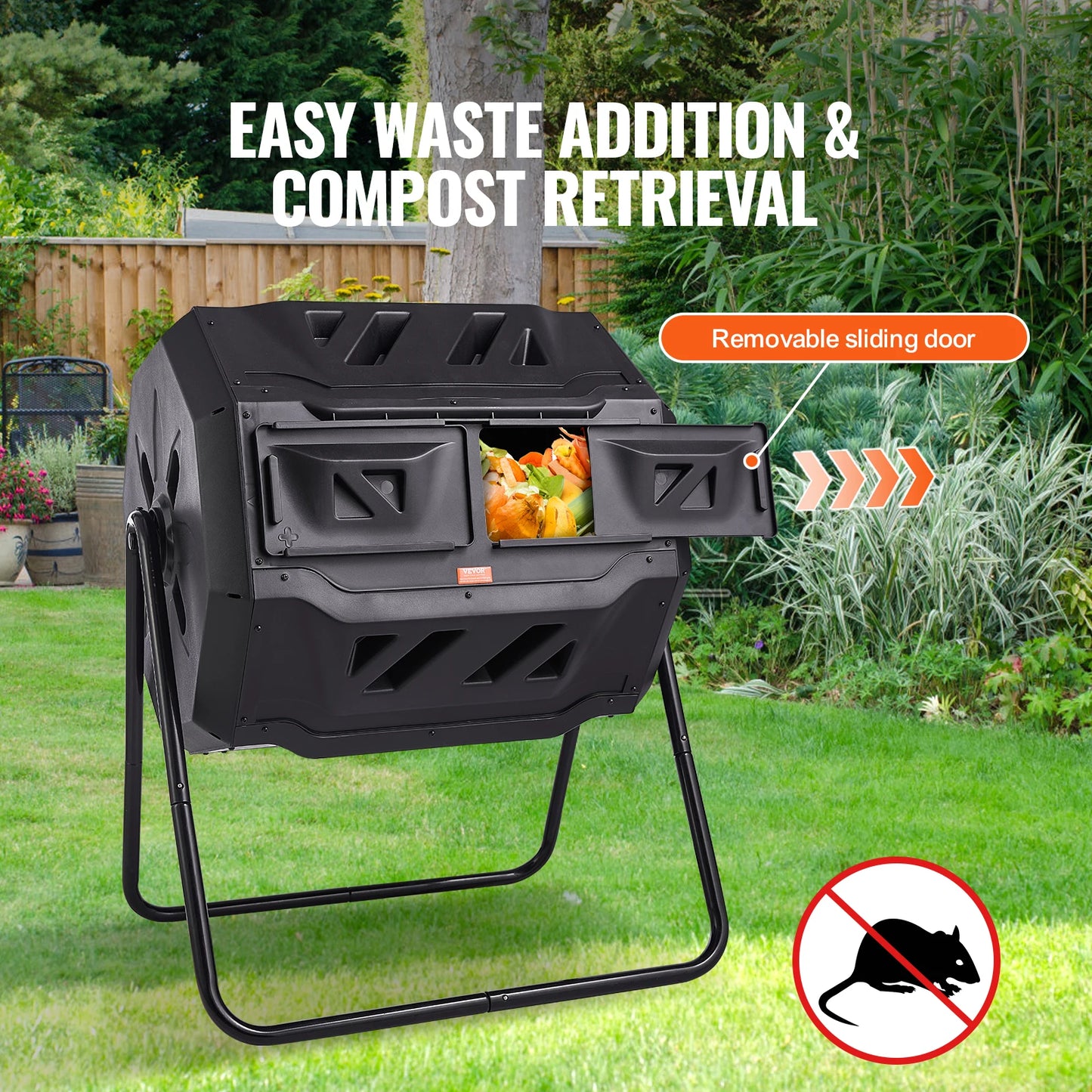 Dual Chamber Tumbling Composter BPA Free Garden Bin