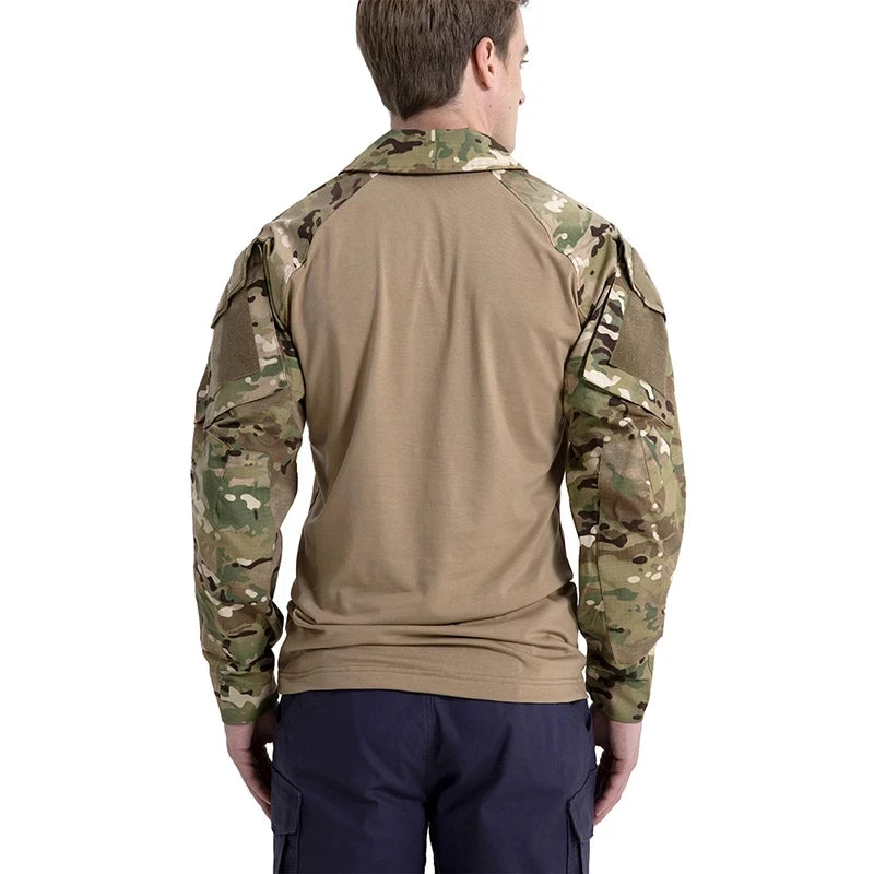 AUKUPKEE Outdoor Tactical T Shirts for Men Combat Military Shirt