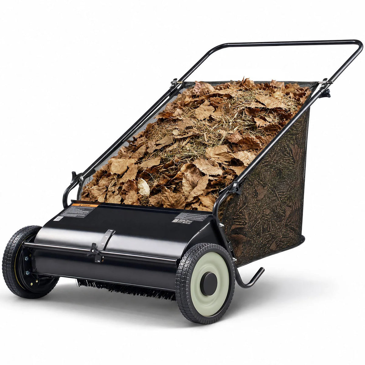 Push Lawn Sweeper Leaf and Grass Collector with Four Brushes - Parry's Picks
