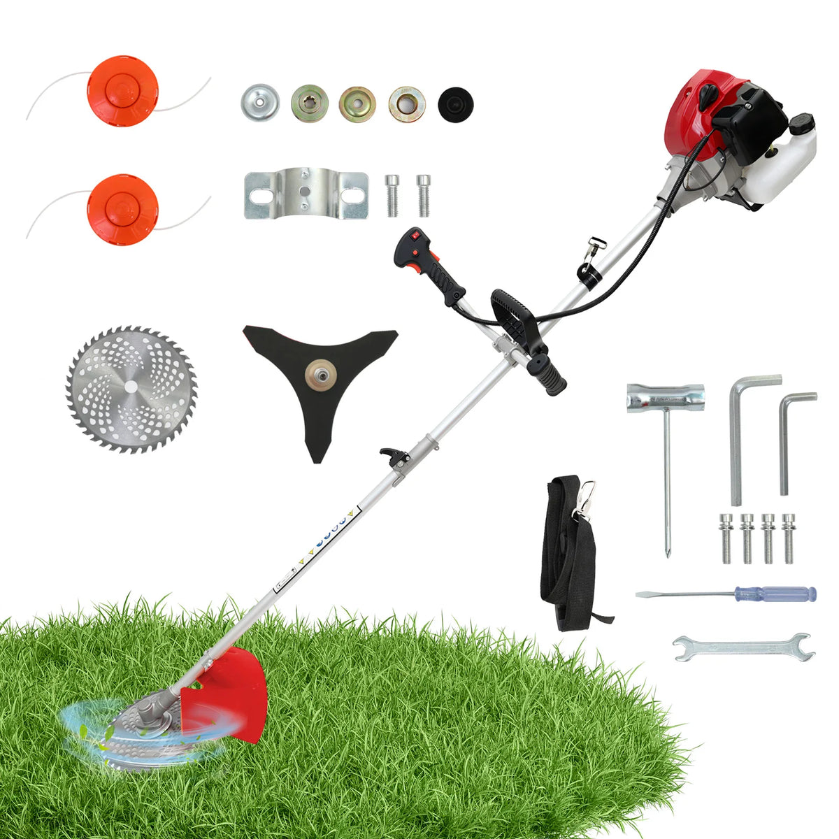 Gas Powered Lawn Mower and Weed Trimmer with Four Attachments - Parry's Picks