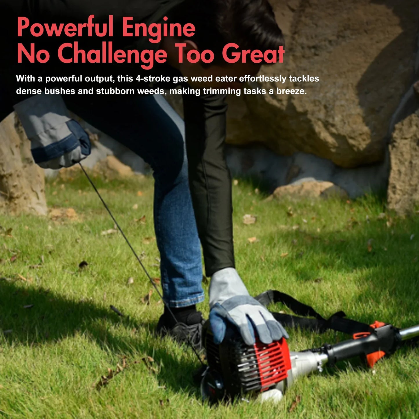 Gas Weed Eater 31cc 4 Stroke Trimmer Landscaping Garden