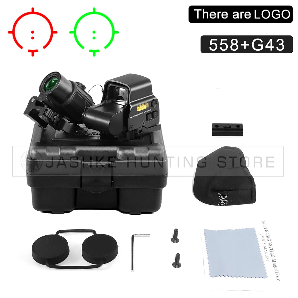 Nabila Tactical Airsoft G43 3X Magnifier Red Dot Scope QD Mount