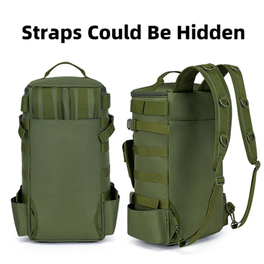 Military Style Tactical Fishing Backpack With Rod Holders