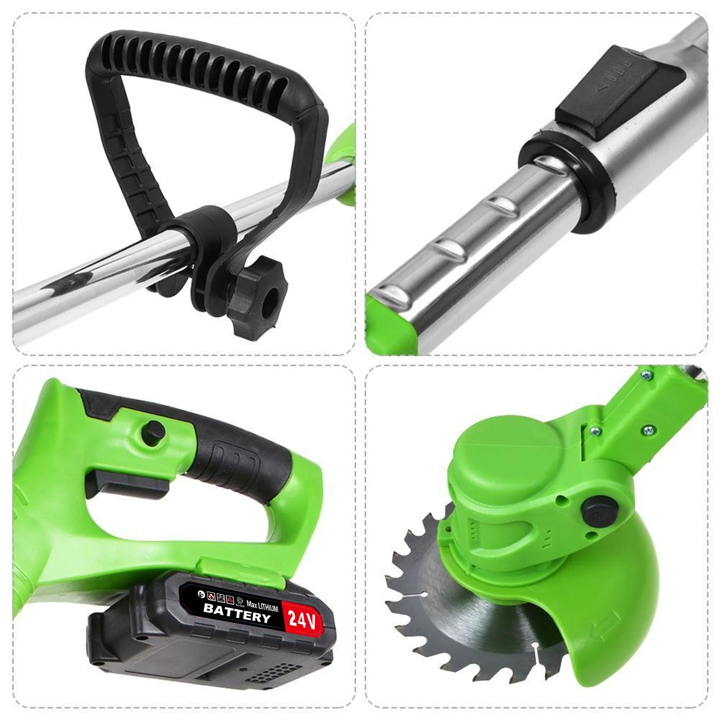 Electric Cordless 2 in 1 Weed Trimmer and Grass Cutter