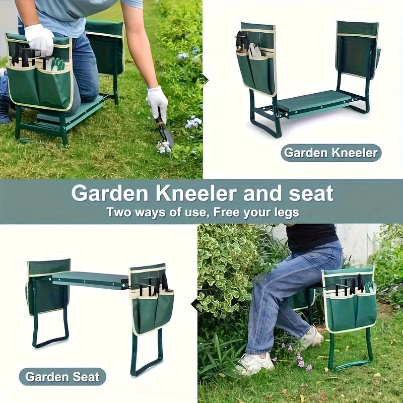 Oxford Gardening Kneeling Stool Organizer With Portable Storage Bag And Tool Kit