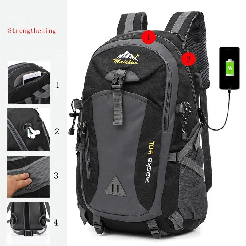 Anti Theft Mountaineering Waterproof Backpack For Outdoor Travel And Hiking