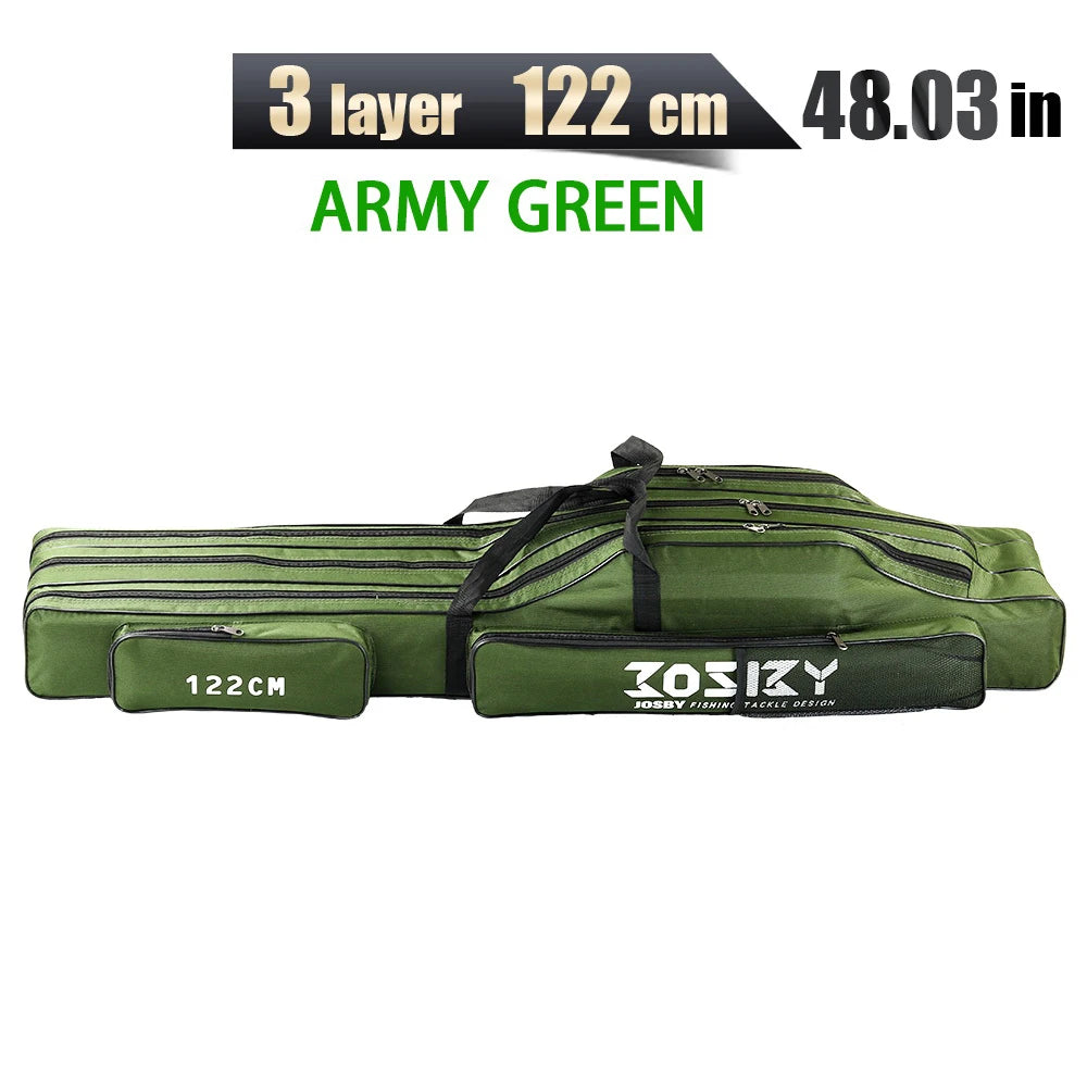 JOSBY Portable Foldable Fishing Rod Carrier Storage Bag Case