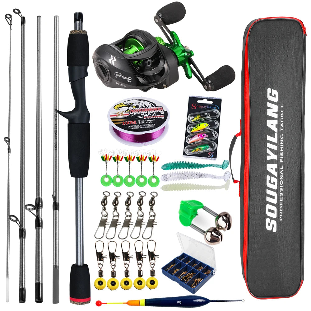 Sougayilang Baitcasting Rod And Reel Full Kit With Aluminum Spool