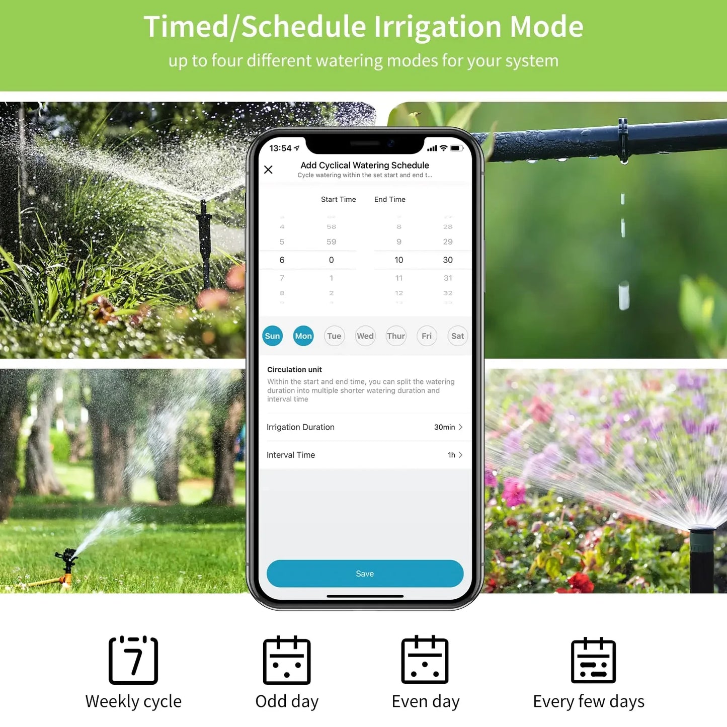 Diivoo Timed Sprinkler Bluetooth Smart Water Timer For Garden Hose 20 Schedules