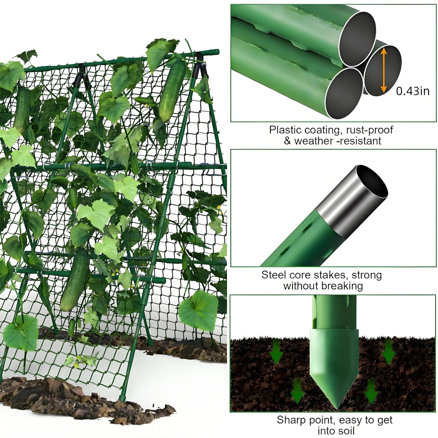 HiMISS Raised Bed Trellis A Frame Garden Support Climbing Plants