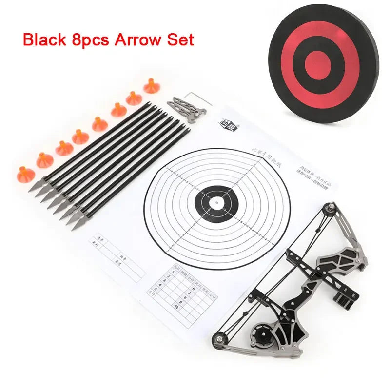 Mini Compound Bow Set 12 Lbs With 12 Arrows Indoor Outdoor Training