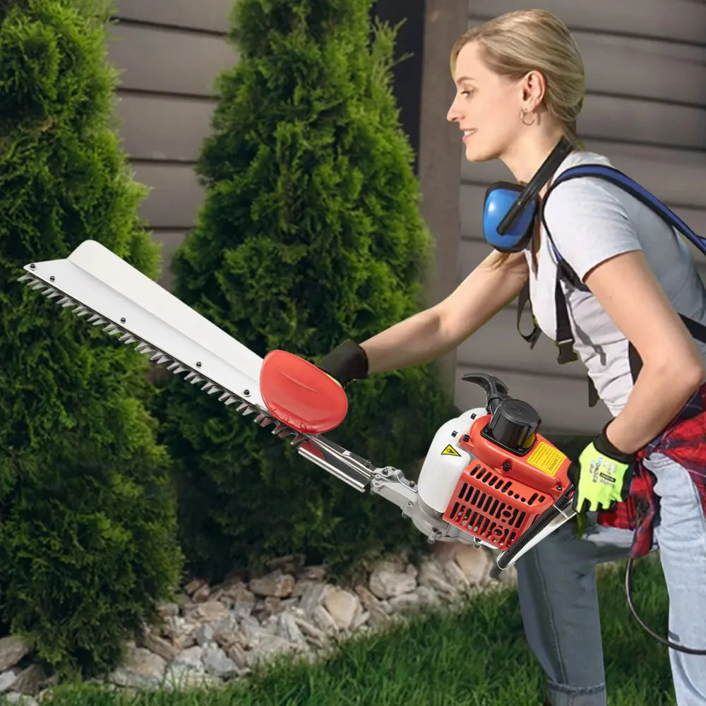 Single Edge Gas Hedge Trimmer 2Stroke Garden Tool 7500 RPM