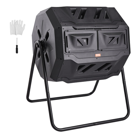 Dual Chamber Tumbling Composter BPA Free Garden Bin - Parry's Picks