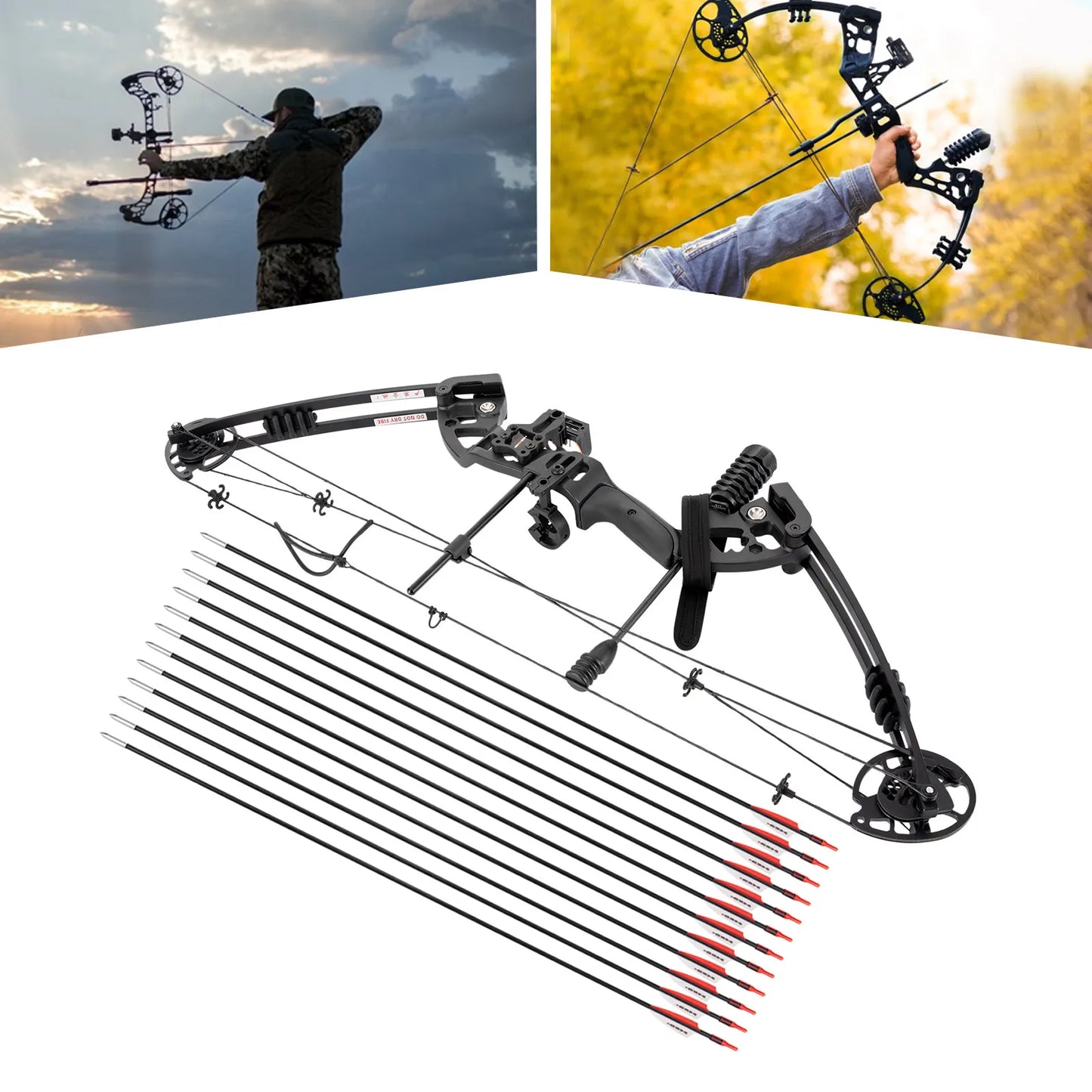 Compound Bow for Adults and Beginners With Adjustable Draw 30-55lb