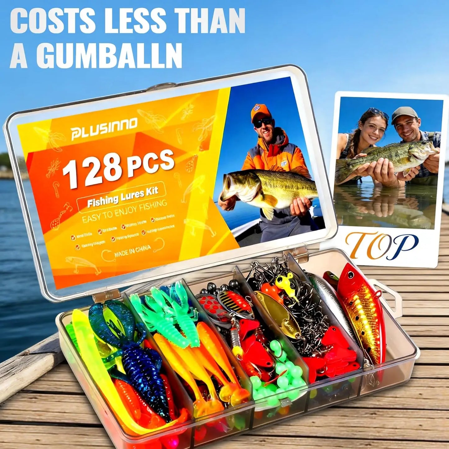 All-In-One Fishing Tackle Box Kit With 128 Lures And Accessories For Freshwater