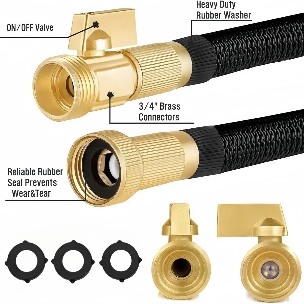 Upgraded Expandable Garden Hose Kit With Flexible Crush Proof Design
