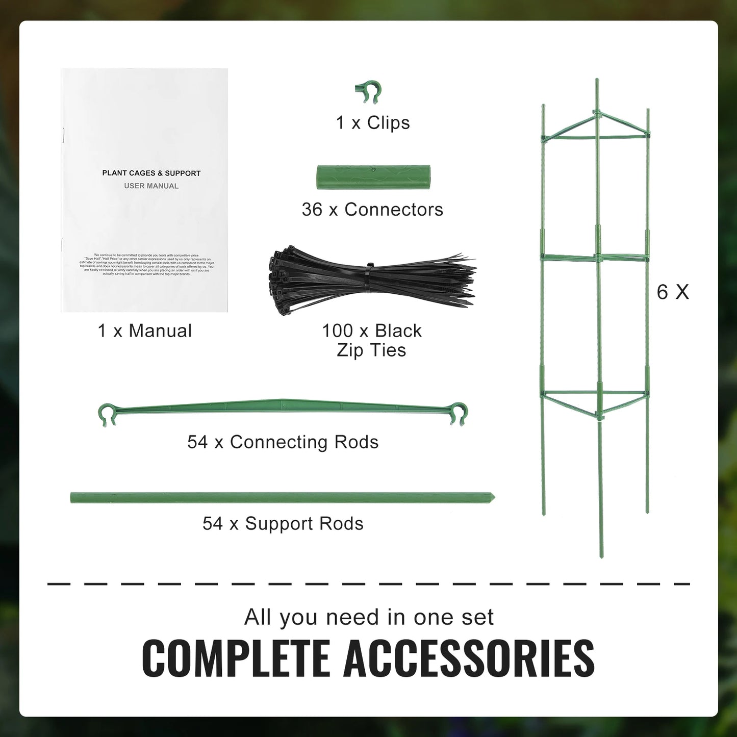 SucceBuy Tomato Cage Pack for Garden Support Trellis 6 Count