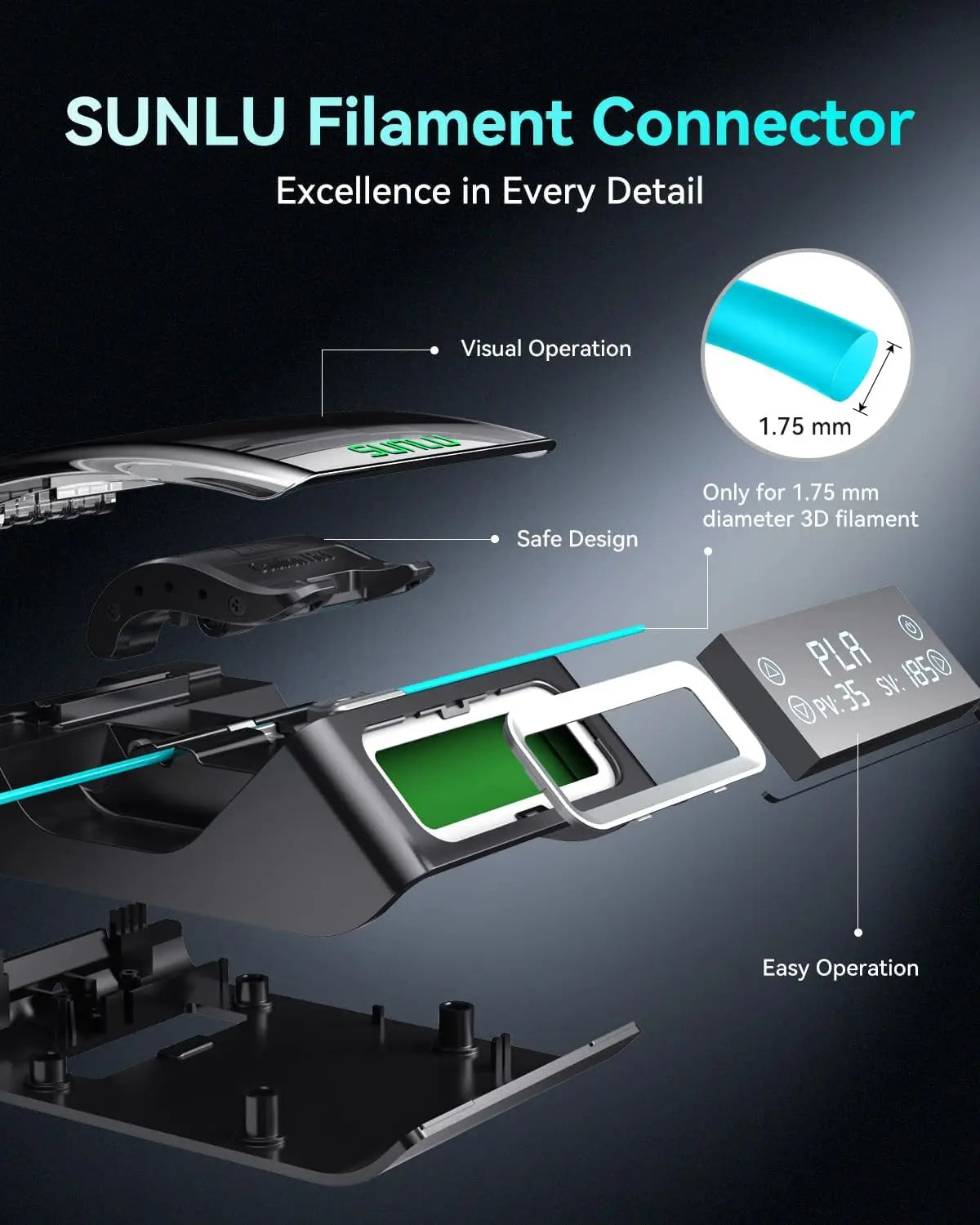 SUNLU Filament Connector FC01 Splicer With 200pcs PTFE Sleeve