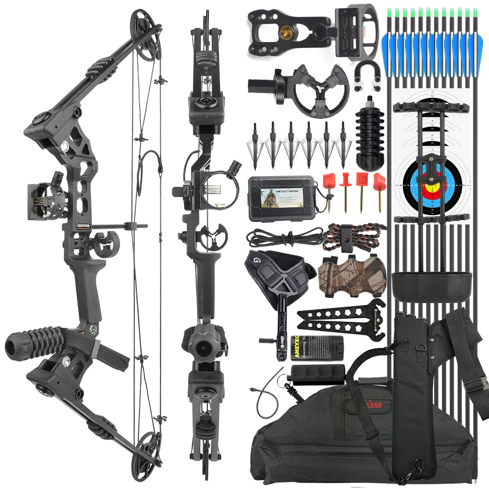 Adjustable Compound Bow Set 20-70 Lb With 500 Carbon Arrows