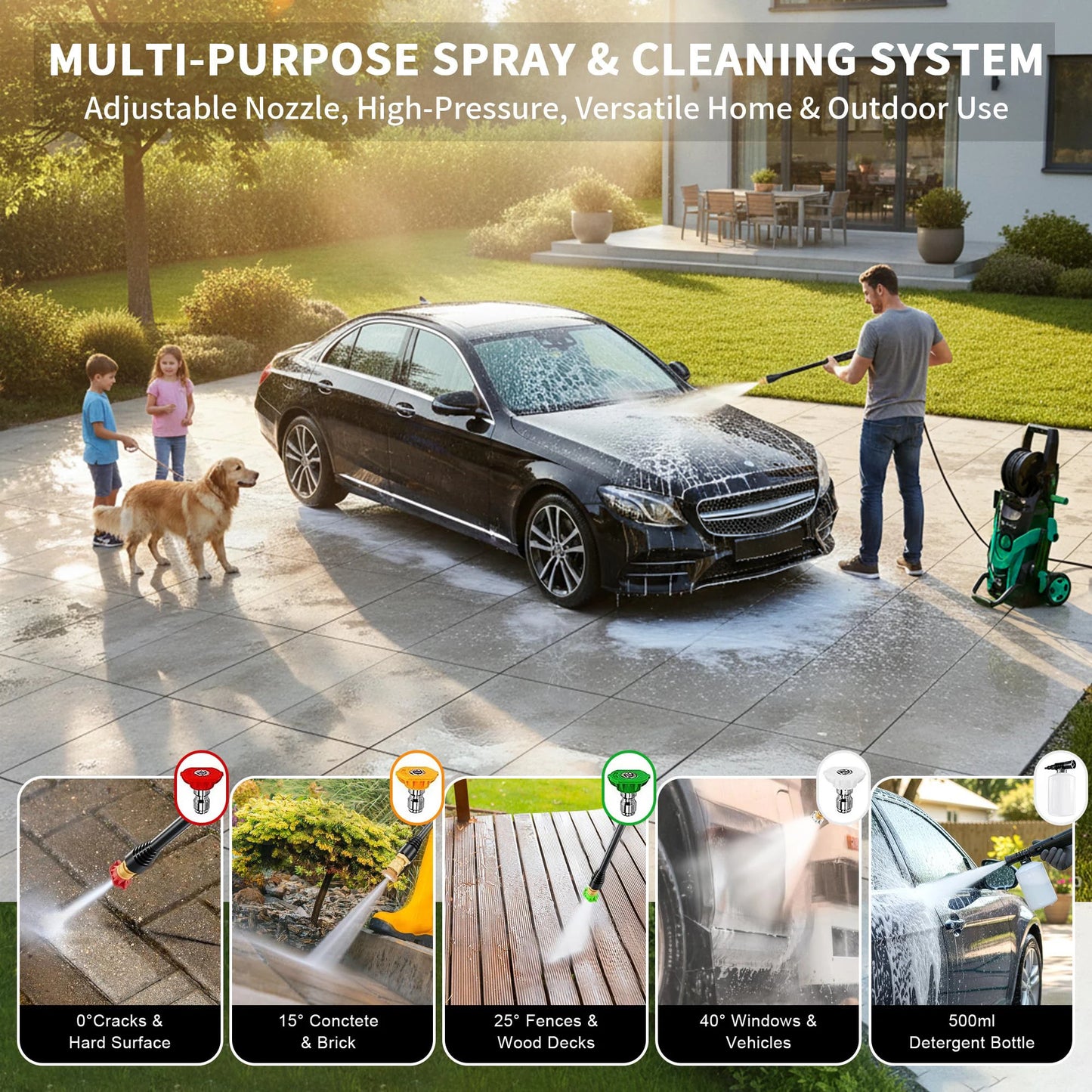 FF FOTING 4500 PSI Electric Pressure Washer With 4 Nozzles