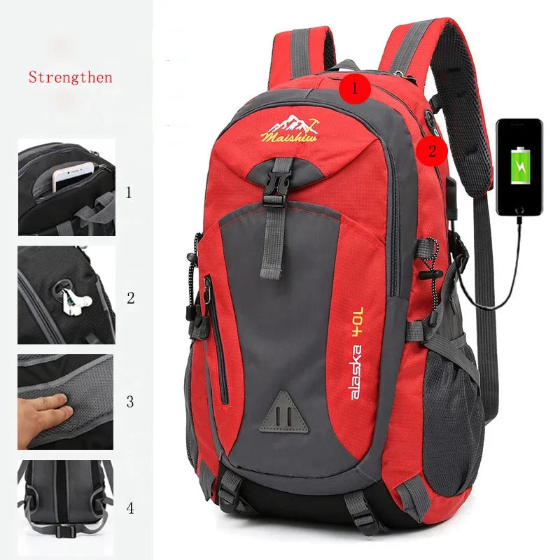 Anti Theft Mountaineering Waterproof Backpack For Outdoor Travel And Hiking