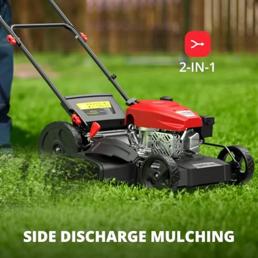 Gas Push Lawn Mower 2-in-1 Mulching Side Discharge 144cc OHV