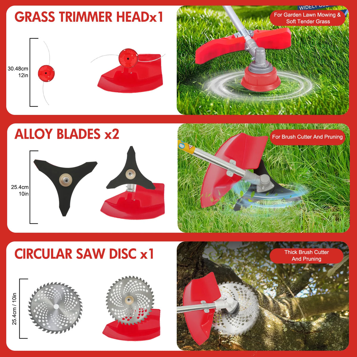 Gas Powered Lawn Mower and Weed Trimmer with Four Attachments - Parry's Picks