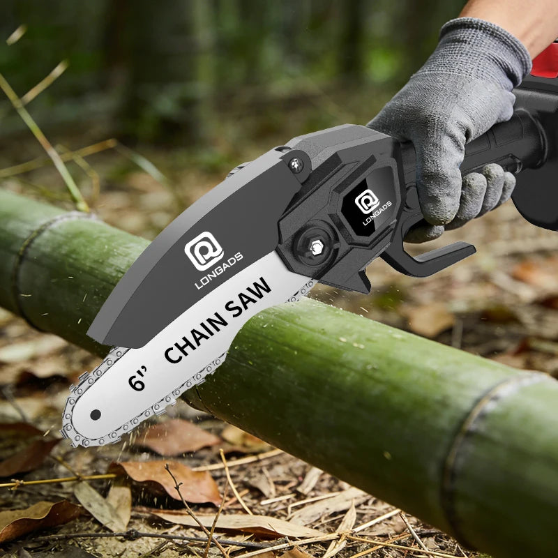 Cordless Mini Chainsaw With Safety Lock For Garden Pruning - Parry's Picks