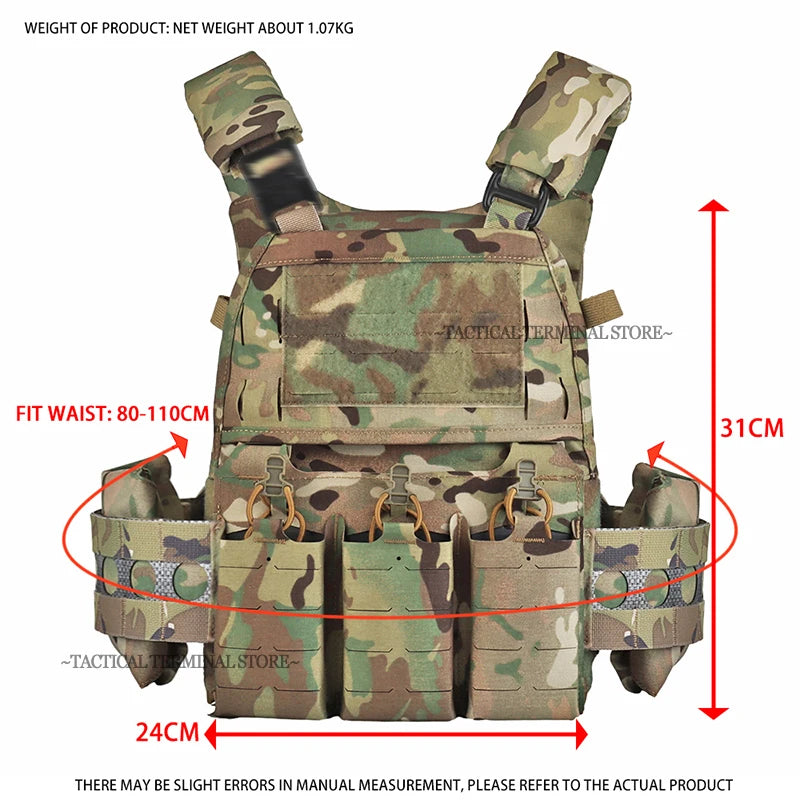 V5 FCPC Tactical Plate Carrier With Quick Release Molle 556 Magazine Pouch