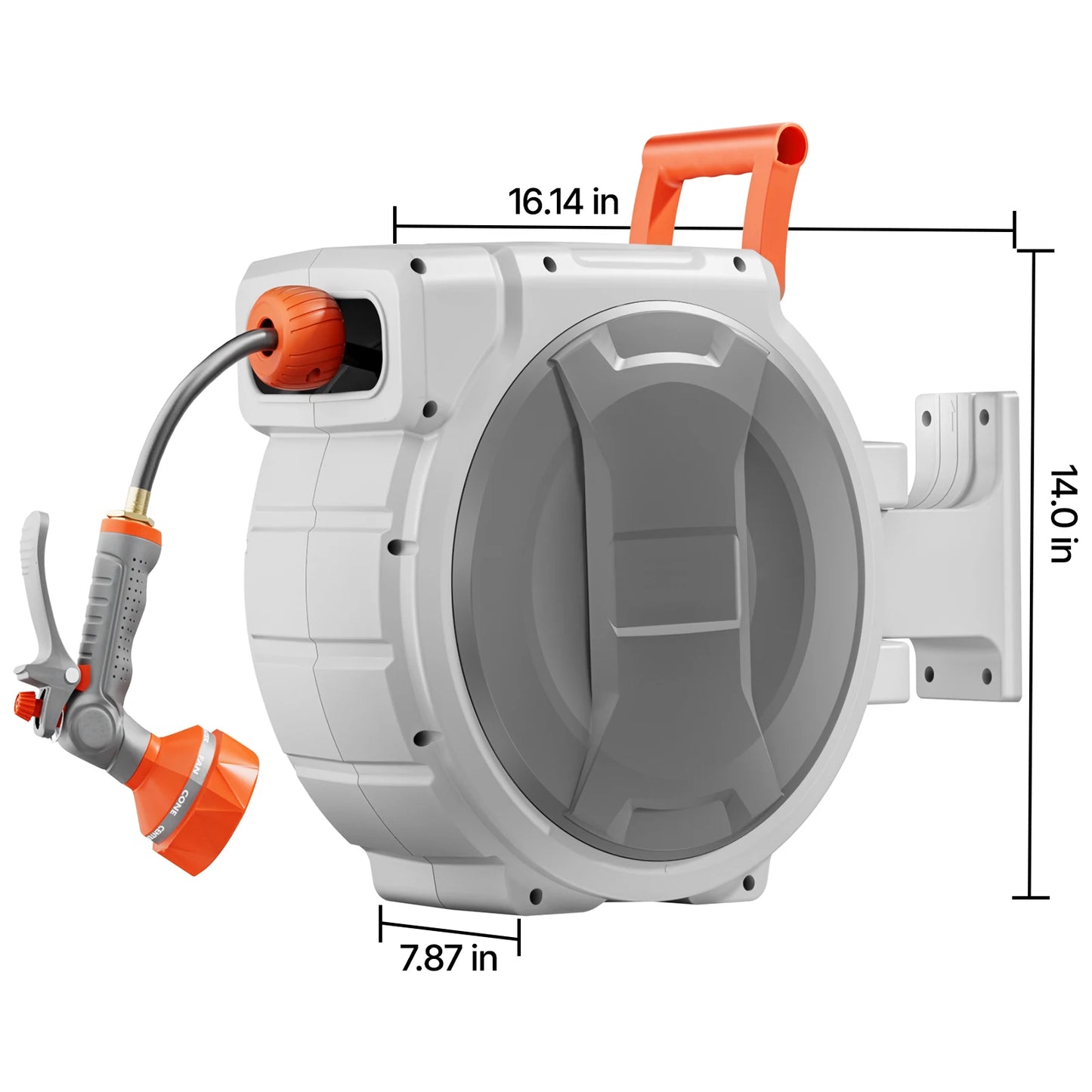 SucceBuy Retractable Garden Hose Reel With 9Pattern Nozzle