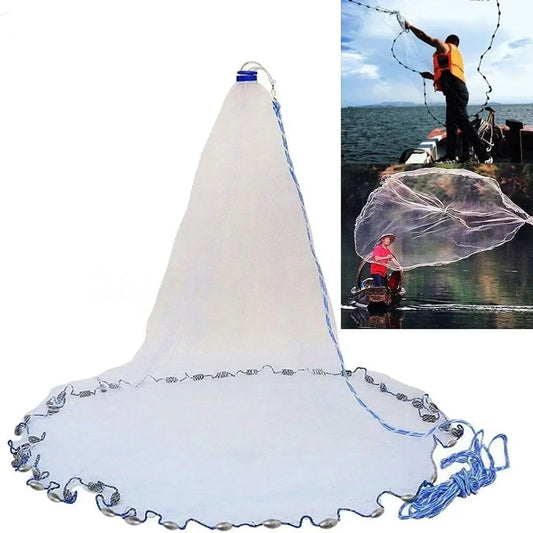 Saltwater Cast Net For Bait Fishing With Heavy Duty Zinc Sinker - Parry's Picks