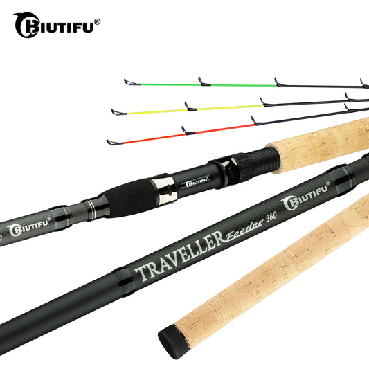 BIUTIFU Traveller Feeder Carp Fishing Rod Three Tip Travel Spinning - Parry's Picks