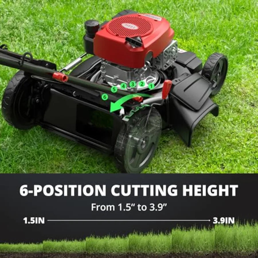 Gas Push Lawn Mower 2-in-1 Mulching Side Discharge 144cc OHV