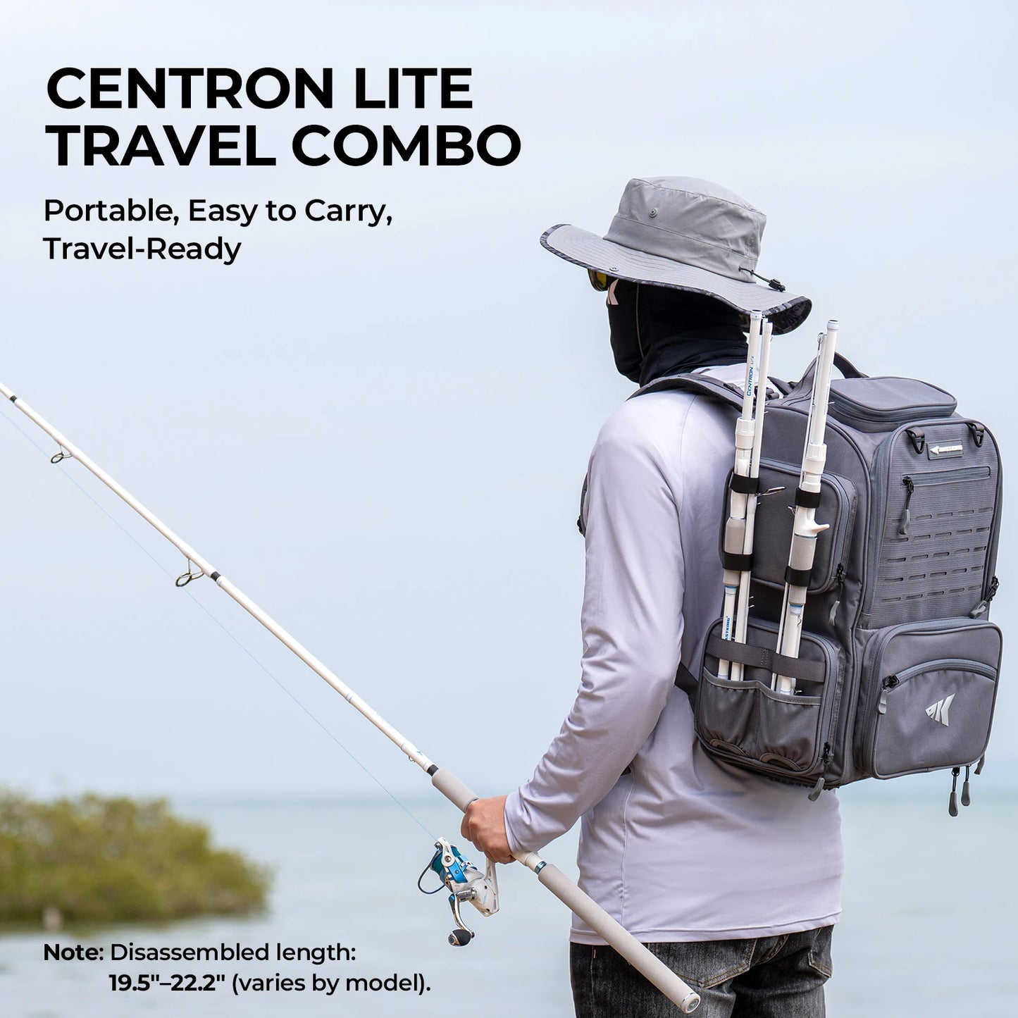 KastKing Centron Lite Travel Spinning Combo Packable Rod and Reel